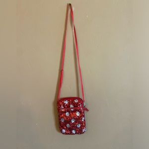 Disney Parks Signature Minnie Mouse red & silver polka dot crossbody